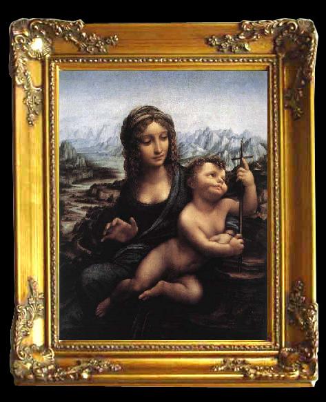 framed  LEONARDO da Vinci Madonna with the Yarnwinder after 1510, Ta092